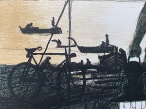 Nicolaas Wijnberg - kleurenlitho - 'Lantaarndrager' - 1958 (OPLAGE SLECHTS 12 STUKS) kopen? Bied vanaf 110!