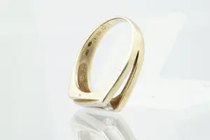 Vintage 14 krt gouden A-symmetrische solitair-ring - bicolor - 0.10ct briljant kopen? Bied vanaf 160!