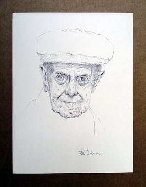 Niet of onleesbaar gesigneerd - Portret Roger Raveel - Originele pentekening kopen? Bied vanaf 1!