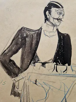 Jan Sluijters - omstreeks 1910 - karikaturale gem. techniek - "ober" - gesigneerd monogram "JS" kopen? Bied vanaf 178!