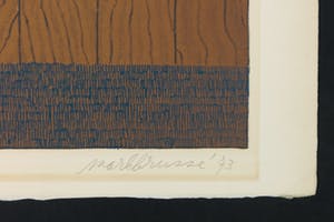 Mark Brusse - Twee litho's, Schutting met drie emmers + 3 propositions (...) kopen? Bied vanaf 35!