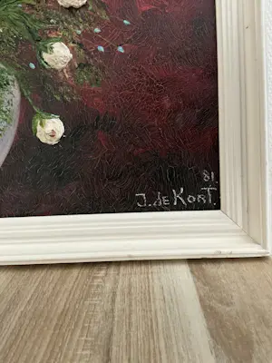 Jan de Kort - Vaas met pioenrozen kopen? Bied vanaf 500!