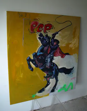 Peter Klashorst - Acrylverf op doek , Zorro, cover van ‘Pep’ nr. 8 , 1965 – 115 x 105 cm kopen? Bied vanaf 400!