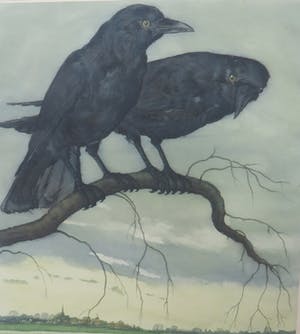 Frans Everbag - Kleurenets:Twee kraaien op een tak kopen? Bied vanaf 90!