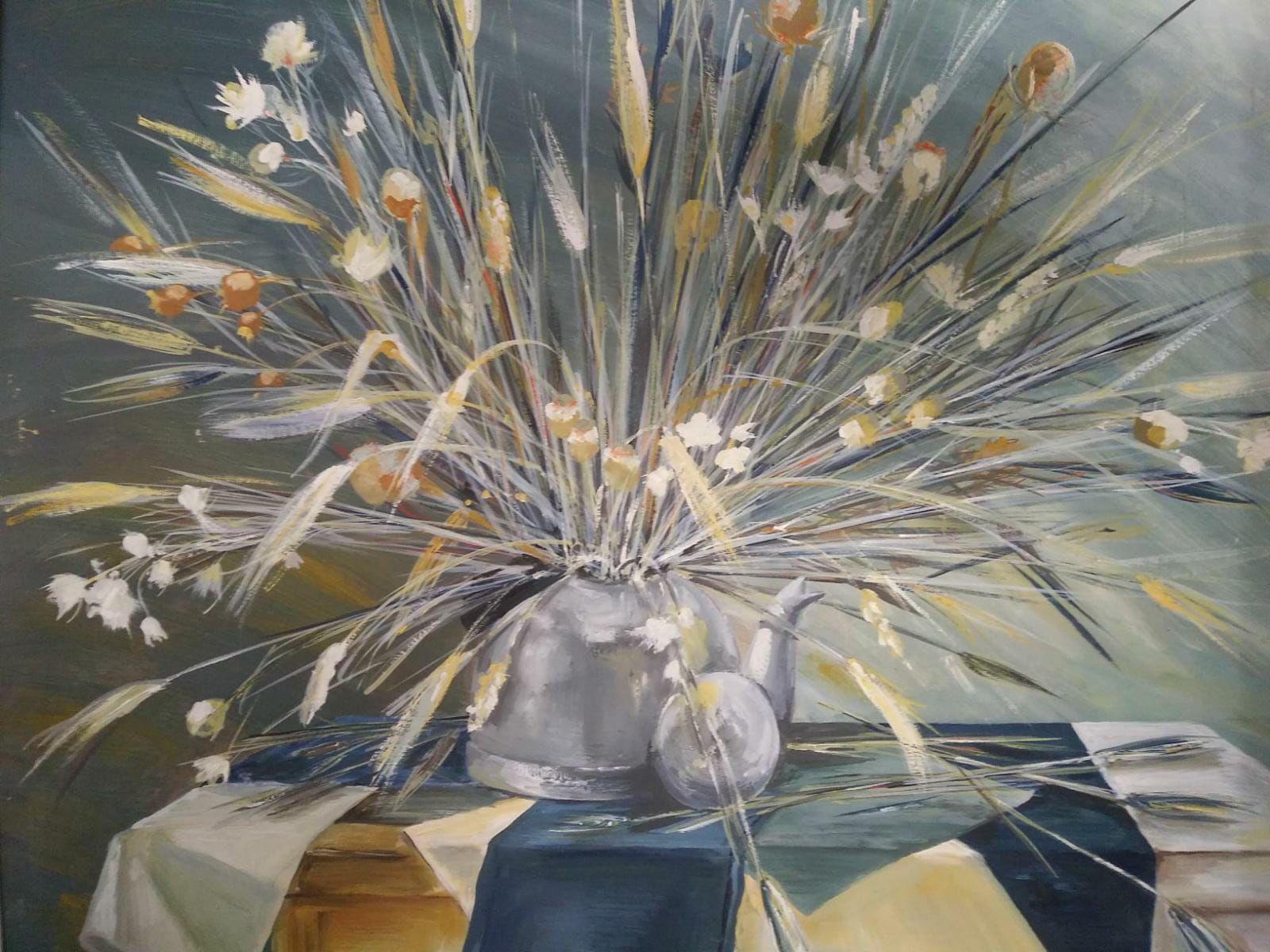 Niet of onleesbaar gesigneerd - Stilleven Vaas met bloemen verkocht voor € 1!