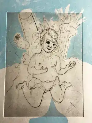 Rinke Nijburg - Re dawn, Ets aquatint plus boek Piercing the Spirits vendu pour 35€ !