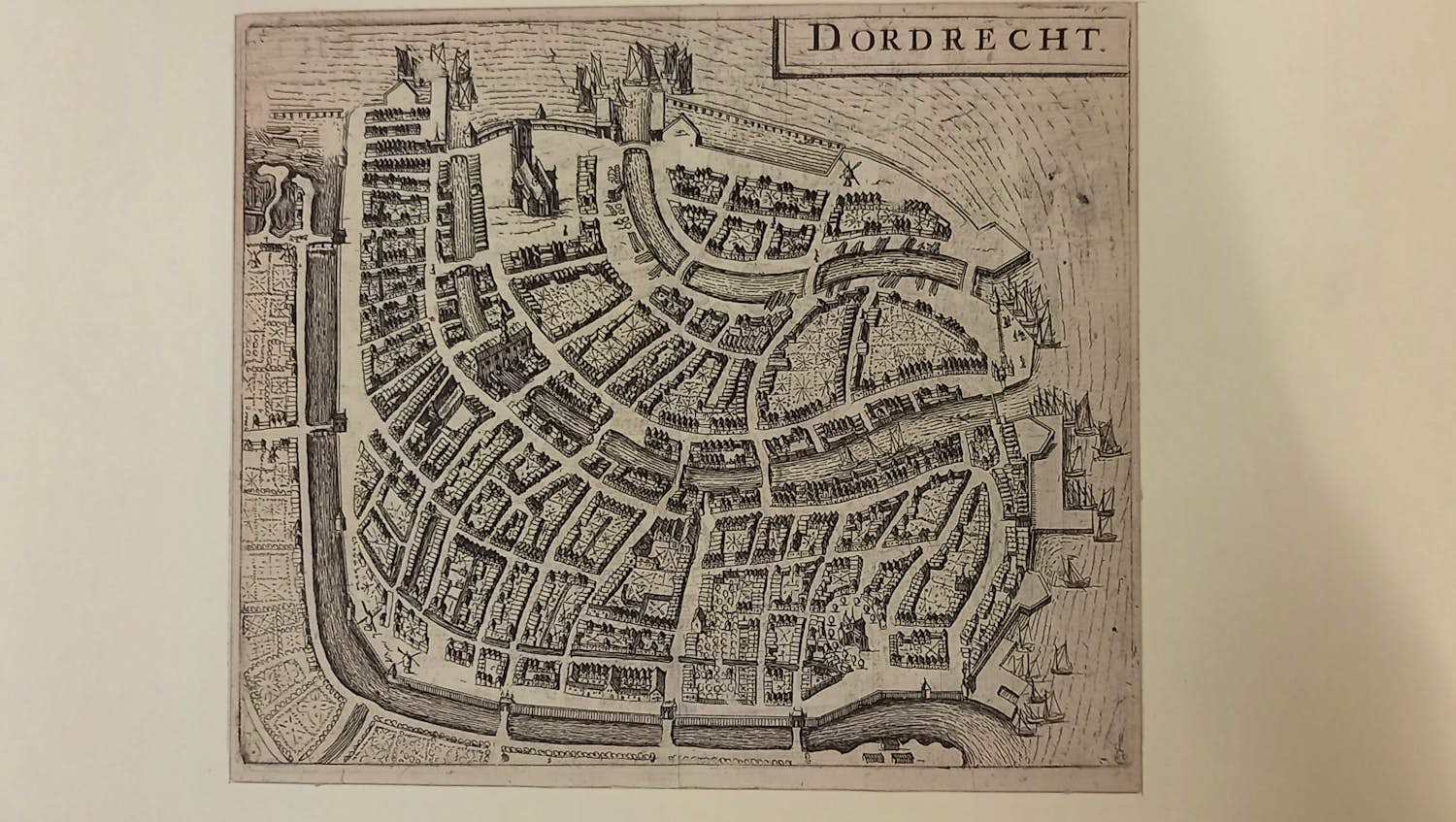Joan Blaeu - Stadsplattegrond van Dordrecht, 1635 verkocht voor € 95!