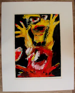 Charlotte Molenkamp - Grote ingelijste zeefdruk: "Dansend kind" kopen? Bied vanaf 115!