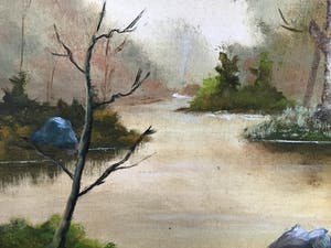 Niet of onleesbaar gesigneerd - Landschap met bos en water kopen? Bied vanaf 1!