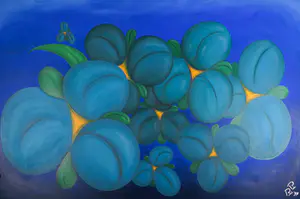 Niet of onleesbaar gesigneerd - Acryl op doek - Pruimen (Zeer Groot) kopen? Bied vanaf 1!