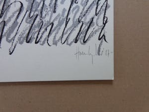 Ado Hamelrijck - ABSTRACTIE / ZW-W ZEEFDRUK / 70x50cm / SIG / 1987 kopen? Bied vanaf 45!