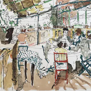 Jean Jacques Gailliard - Gesigneerde kleurenlitho - "Terras" - 145/145 kopen? Bied vanaf 75!