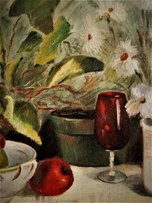 Niet of onleesbaar gesigneerd - omstreeks 1950 geschilderd olieverf stilleven kopen? Bied vanaf 1!