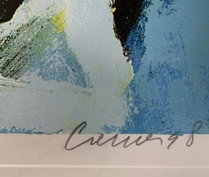 Jan Cremer - kleurenzeefdruk - 'Blue mountain blue' - 1998 (ZEER GROOT) kopen? Bied vanaf 350!