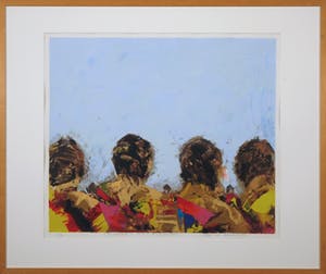 Willem van Scheijndel - Zeefdruk, Vier schoonheden op weg naar het schildersatelier - Ingelijst kopen? Bied vanaf 50!