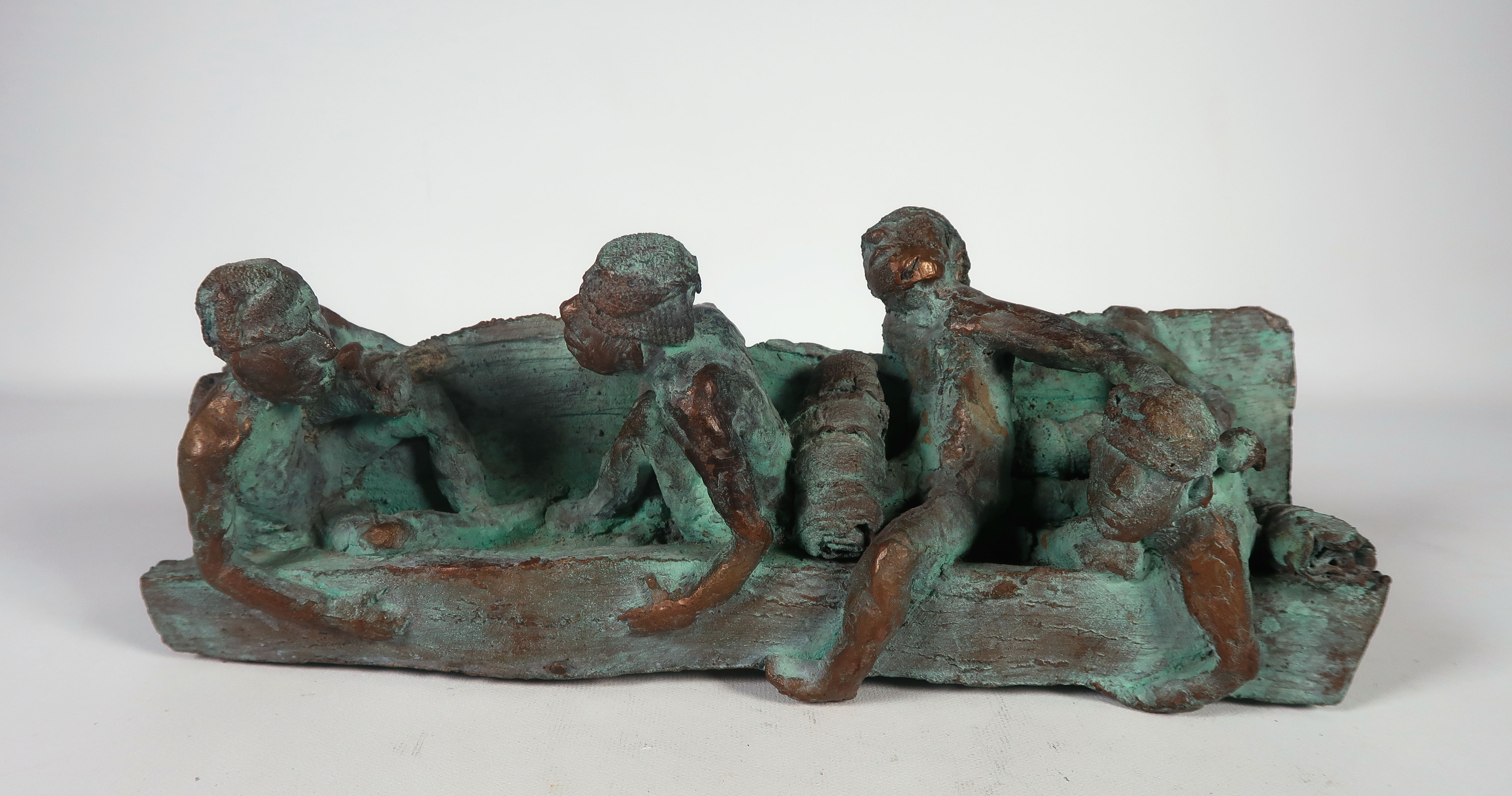 Brons (Onbekend) - Brons, Boot met figuren kopen? Bied vanaf 100!