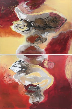 Bert Braam - Acryl op doek, Tweeluik, Zonder titel (Zeer Groot!) kopen? Bied vanaf 250!