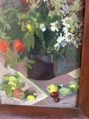 Joop Willems - Fruit en bloemen stilleven kopen? Bied vanaf 135!