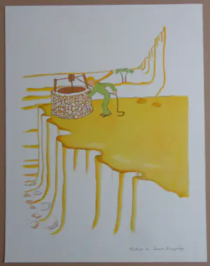 Antoine de Saint-Exupery - LOT 5 STUKS / LE PETIT PRINCE / KLEURLITHO / 40x31cm / DROOGSTEMPEL kopen? Bied vanaf 85!