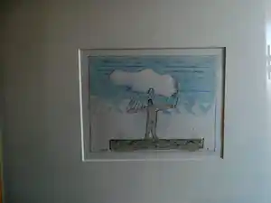 Co Westerik - figuur onder regenwolk verkocht voor € 125!