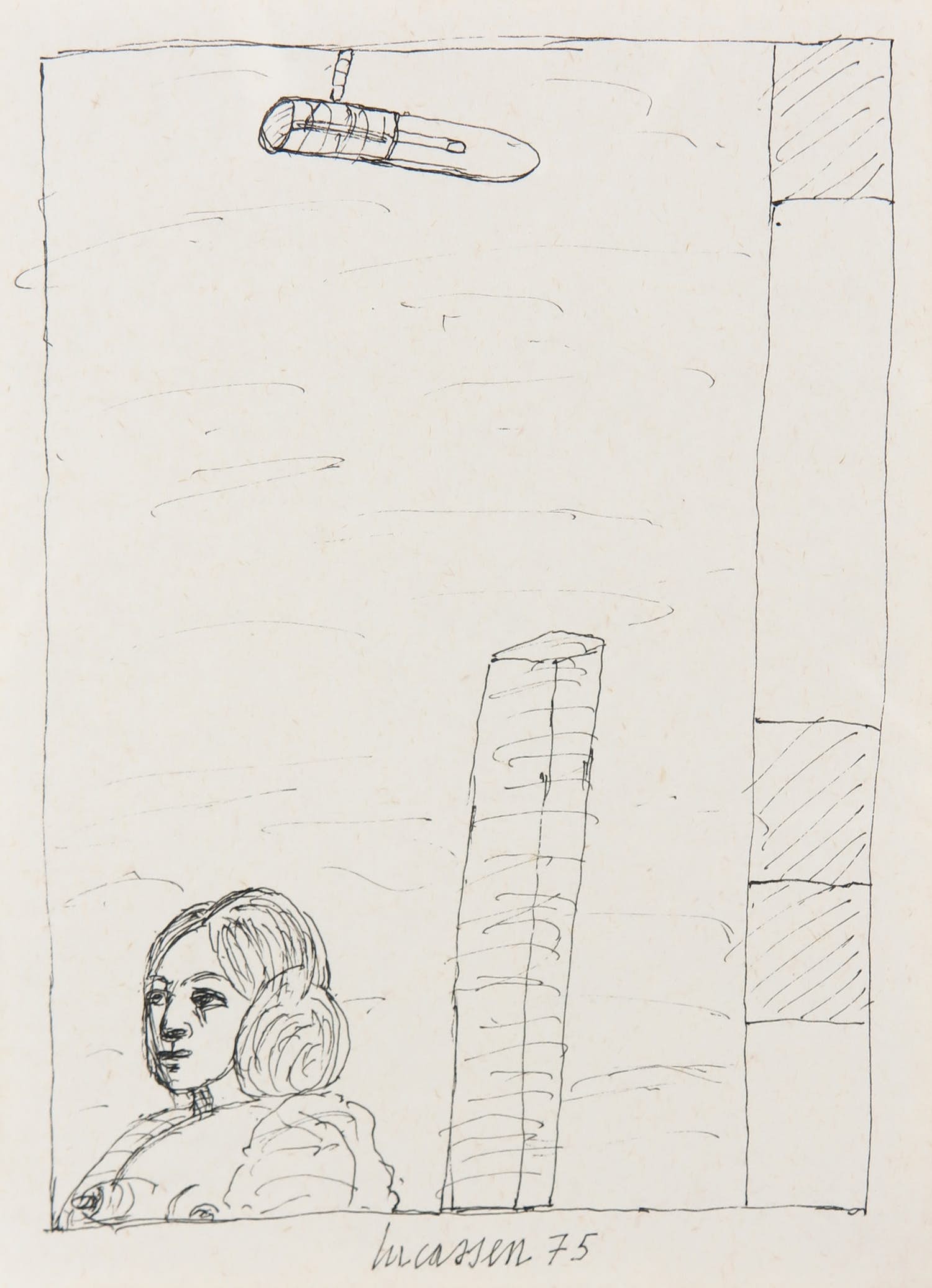 Reinier Lucassen - Pentekening, Diana kopen? Bied vanaf 300!