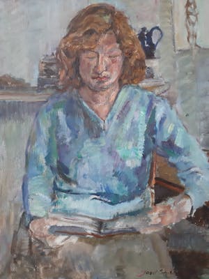 Josef Santen - Portret van een lezende dame kopen? Bied vanaf 40!