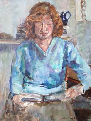 Josef Santen - Portret van een lezende dame verkocht voor € 40!