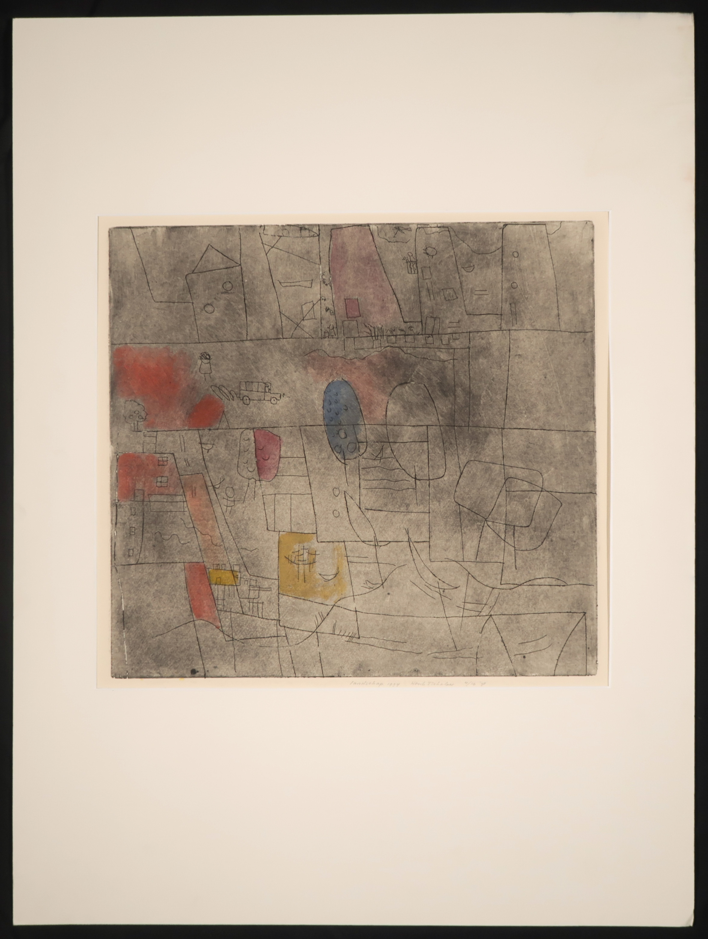 Henk Tichelaar - Droge naald op papier, Landschap kopen? Bied vanaf 1!