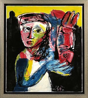 Martin van Wordragen - Olieverf, Meisje met vis - Ingelijst kopen? Bied vanaf 250!