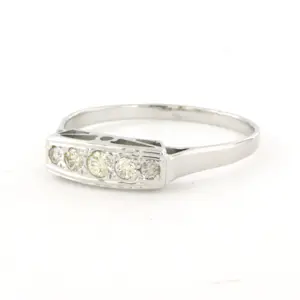 14k witgouden ring met briljant geslepen diamant tot. 0.20ct – K/L - VS/SI kopen? Bied vanaf 210!