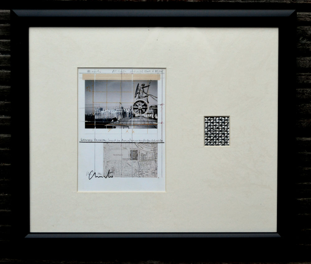 Christo - Wrapped Reichstag Collage handgesigneerd verkocht voor € 75!
