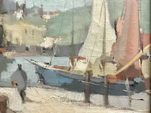 Harry Koolen - Franse kustplaats - olieverf op doek kopen? Bied vanaf 125!