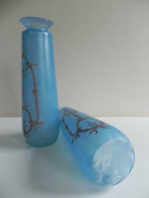 Niet of onleesbaar gesigneerd - Twee pracht vazen (Bohemen) kopen? Bied vanaf 1!