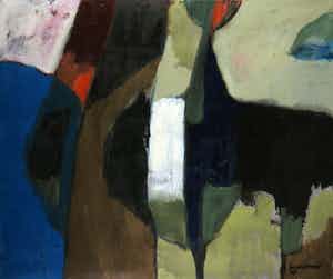 Jos Schimmer - Olieverf op doek, Z.T. (Abstracte compositie) (Groot) verkocht voor € 1!