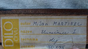 Milan Martinec - Ingelijst, olieverf op doek , ‘Slunečnice’ (‘Zonnebloemen’) - 1992 kopen? Bied vanaf 100!