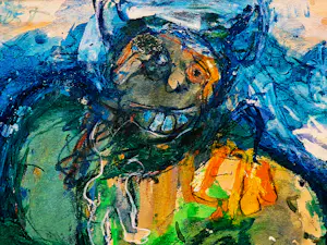 Steven Kwint - in 1967 expressionistisch geschilderde gemengde techniek "Ghosts from the past" kopen? Bied vanaf 87!