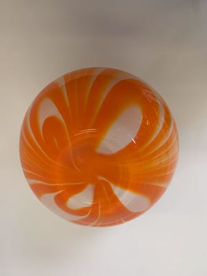 Carlo Moretti - Murano oranje witte vaas kopen? Bied vanaf 50!