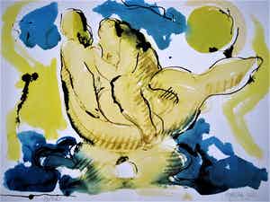 Nic Jonk - GROTE gesigneerde Litho "het Paar" - Fraai ingelijst verkocht voor € 30!