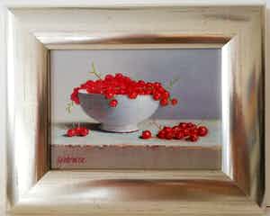 Hans Habraken - Stilleven kommetje met rode bessen verkocht voor € 285!