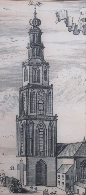 Jacobus Harrewijn - Martinitoren Groningen, gravure, ca. 1720 kopen? Bied vanaf 75!