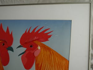 Jurjen Fontein - Zeefdruk , “Kippen” – gesigneerd & ingelijst kopen? Bied vanaf 1!