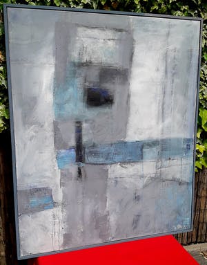 Jan van der Ster - Abstracte compositie, acrylverf op doek (ingelijst, groot) kopen? Bied vanaf 395!
