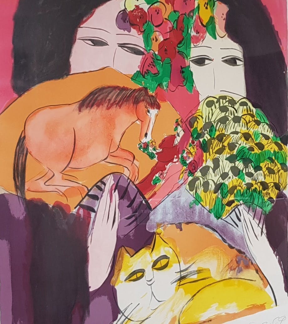 Walasse Ting - Springtime is here (zeer groot!) verkocht voor € 600!