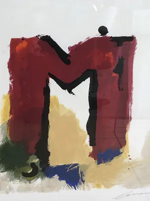 Eugene Brands - ''M'' met houten lijst kopen? Bied vanaf 125!