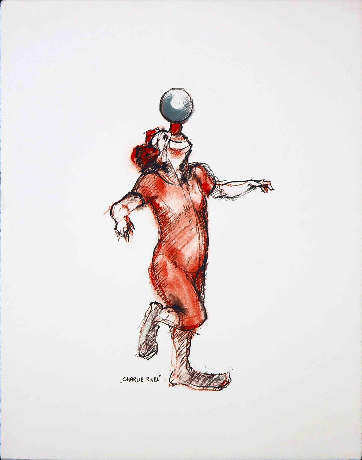 Kees Verkade - Litho, Charlie rivel verkocht voor € 10!