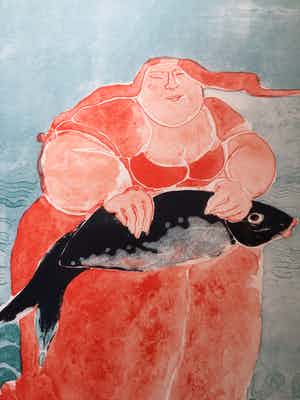 Ada Breedveld - Vrouw met vis verkocht voor € 50!