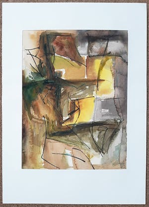 Adine Engelman - Abstracte compositie (1961), aquarel kopen? Bied vanaf 40!