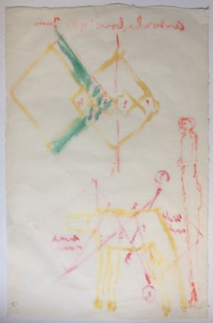 Anton Heyboer - Acrylverf op papier. Titel,"Eerste vrouw, Tweede vrouw". kopen? Bied vanaf 130!