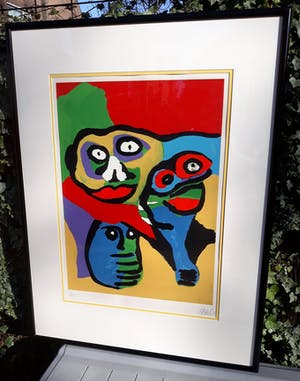Karel Appel - Caracas, zeefdruk (netjes ingelijst, groot) kopen? Bied vanaf 1495!