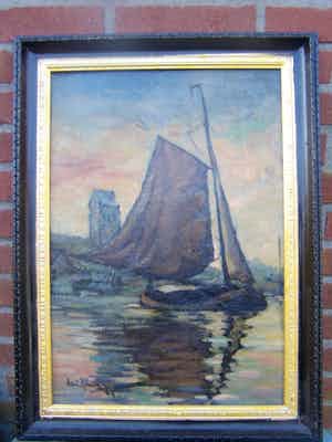 Leni Rienks - Botter voor de haven. verkocht voor € 40!